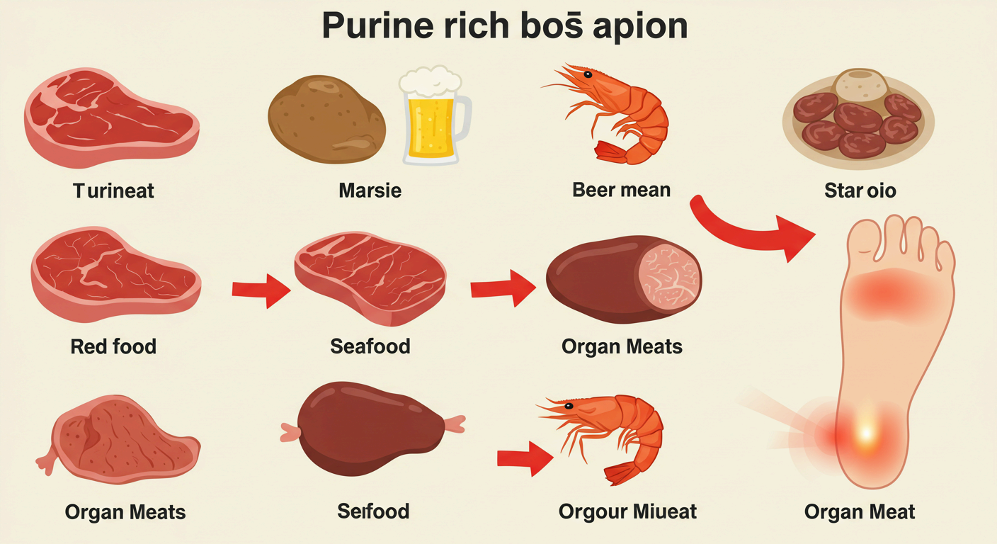 통풍 증상, 통풍에 해로운 음식, 통풍약 부작용 (+요산 정상수치)