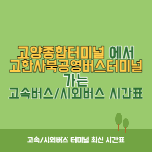 고양종합터미널에서 고한사북공영버스터미널 가는 시외버스 시간표 최신정보