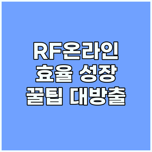 RF온라인 넥스트 효율 성장 가이드:..