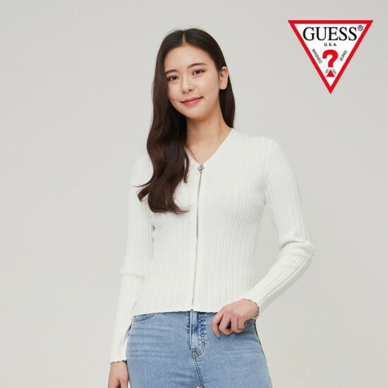 게스 여성 슬림핏 지퍼 가디건 om1s4711