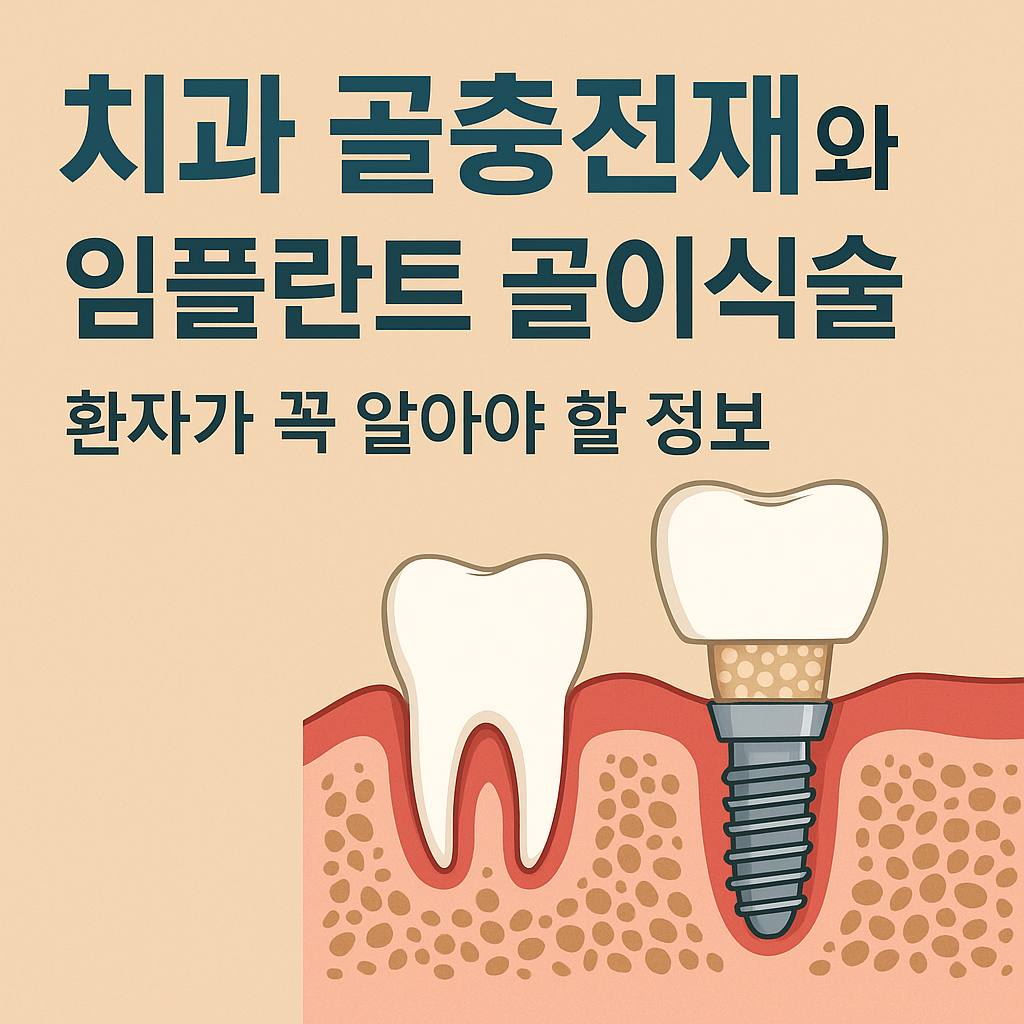 치과 골충전재와 임플란트 골이식술 비용 및 보험
