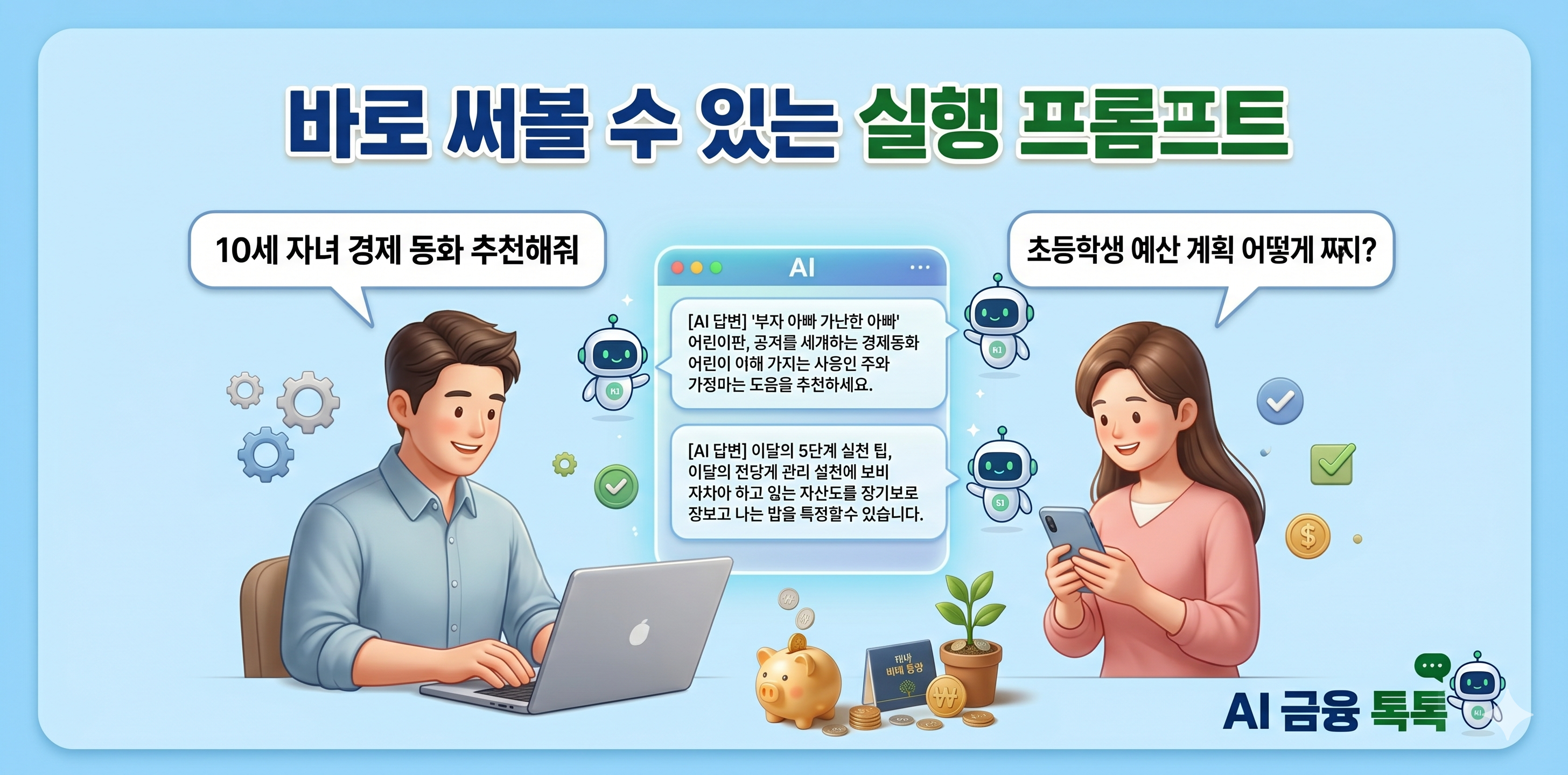 자녀금융교육 AI프롬프트 인포그래픽