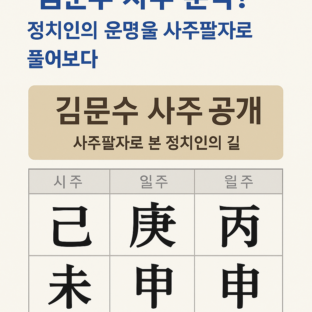 김문수 사주 분석! 정치인의 운명을 사주팔자로 풀어보다