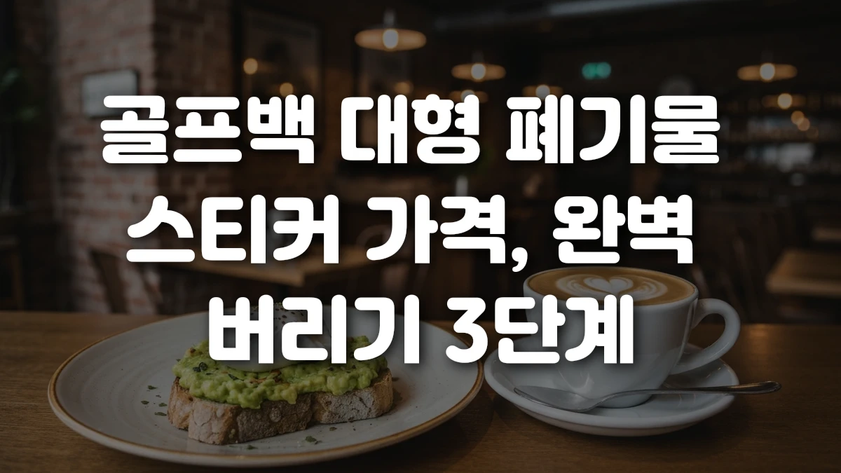 골프백 대형 폐기물 스티커 가격 완벽 버리기 3단계