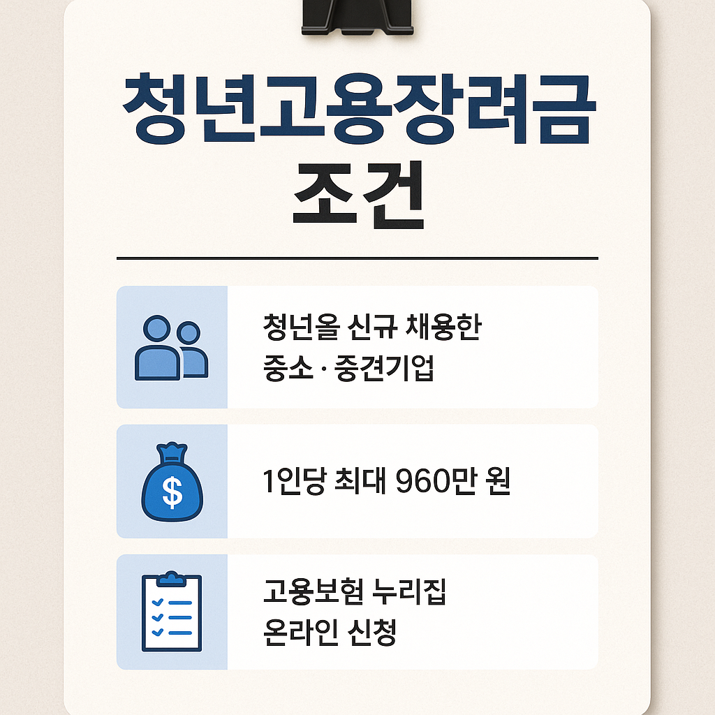 청년고용장려금 조건