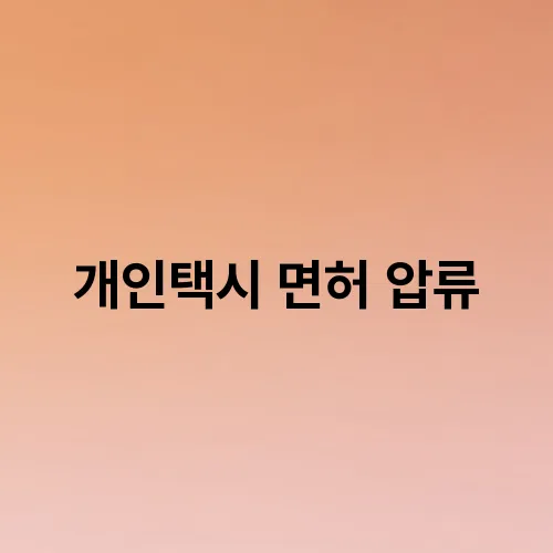 개인택시 면허 압류