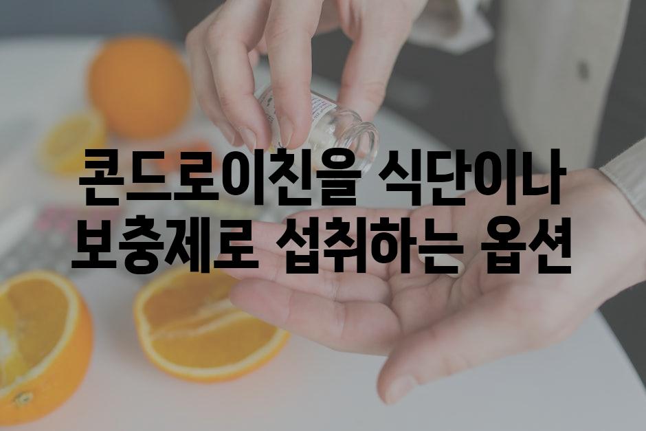 콘드로이친을 식단이나 보충제로 섭취하는 옵션