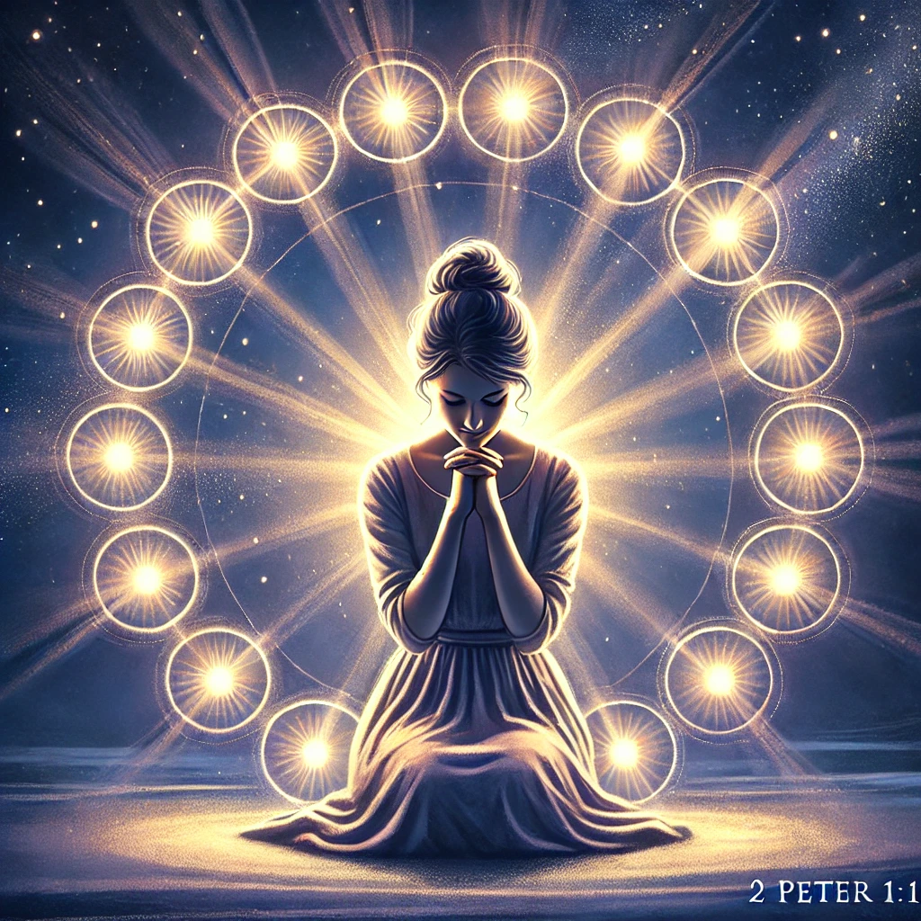 이 그림은 벧후 1:10-11 말씀을 묵상하며, 주님의 부르심과 택하심을 기억하며 하루 10회 이상 기도하는 모습을 담았습니다. 주님의 인도하심 속에서 평안한 삶을 살아가도록 기도하는 시간이 더욱 풍성해지길 바랍니다. 🙏✨