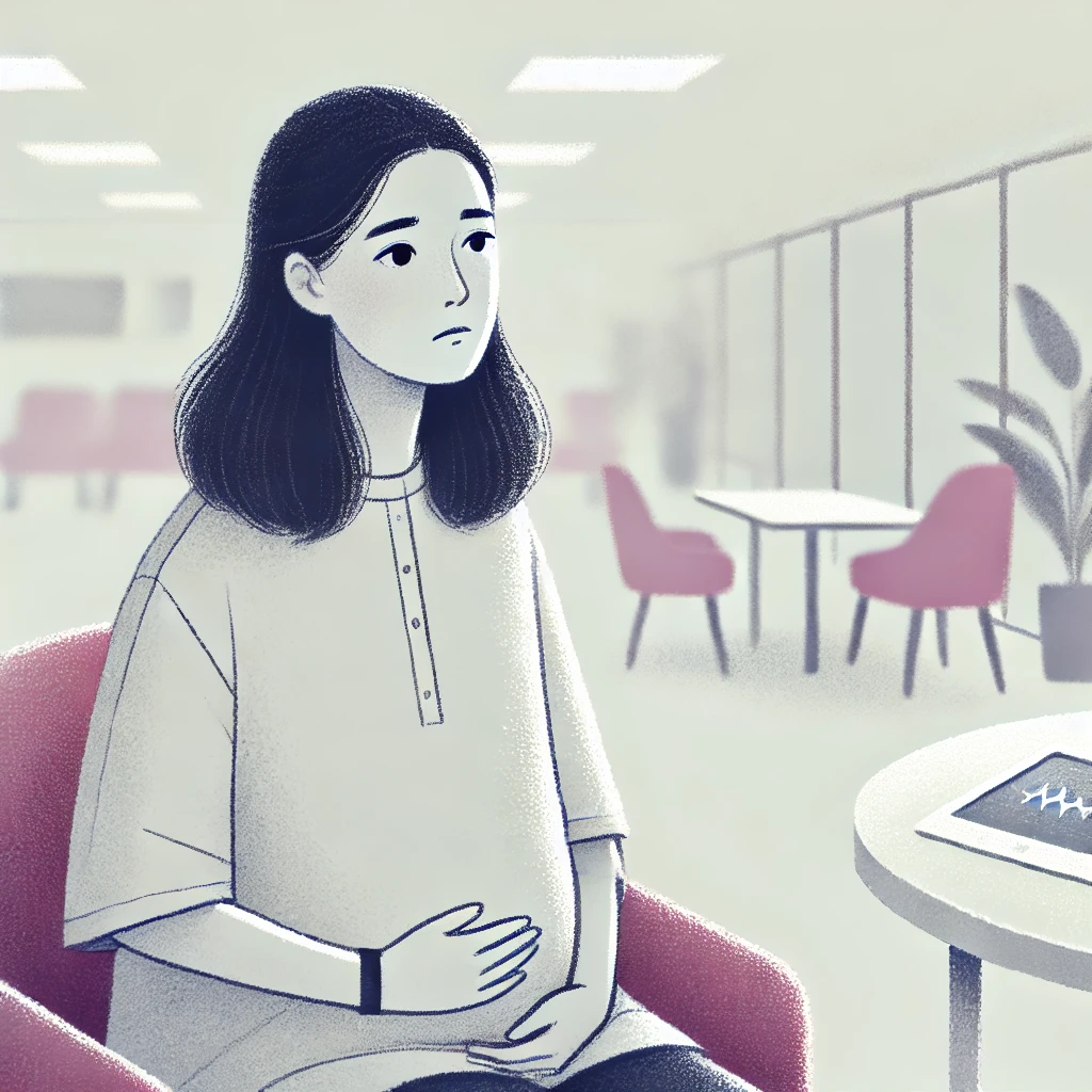 위험 징후를 걱정하는 임산부