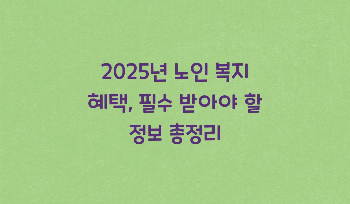 노인 복지 혜택