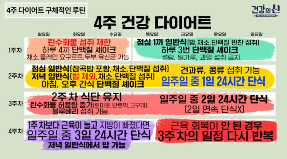 스위치온 다이어트 스케쥴