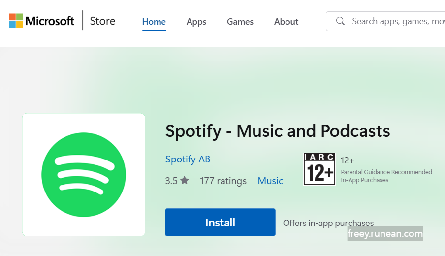 스포티파이(Spotify) 설치 화면