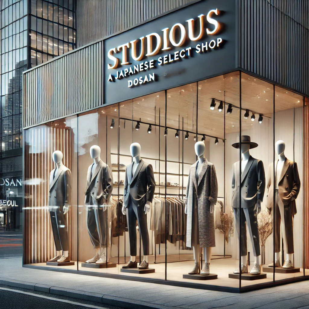 스튜디오스 서울 매장 오픈을 강조하는 프로모션 이미지