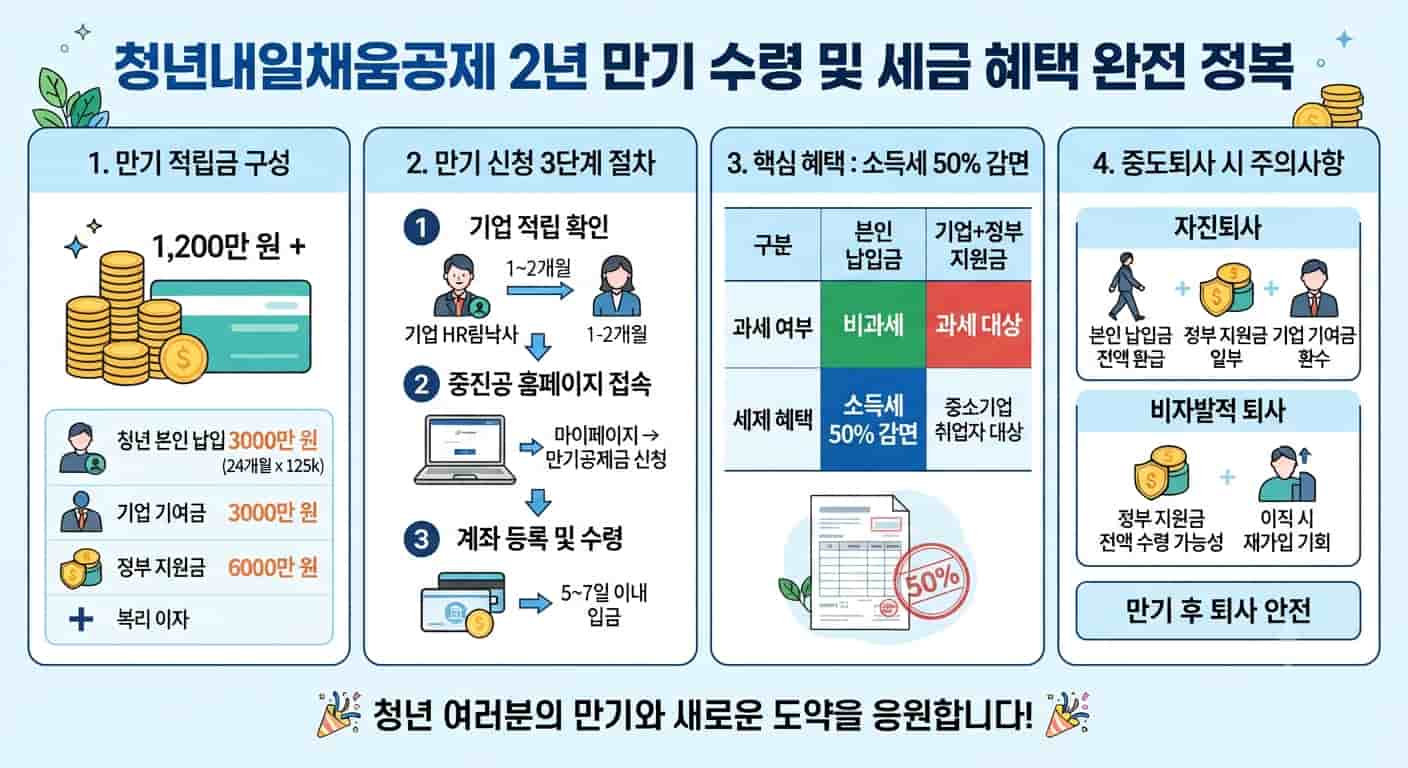청년내일채움공제 만기 수령 절차 및 지원금 지급 구조 안내