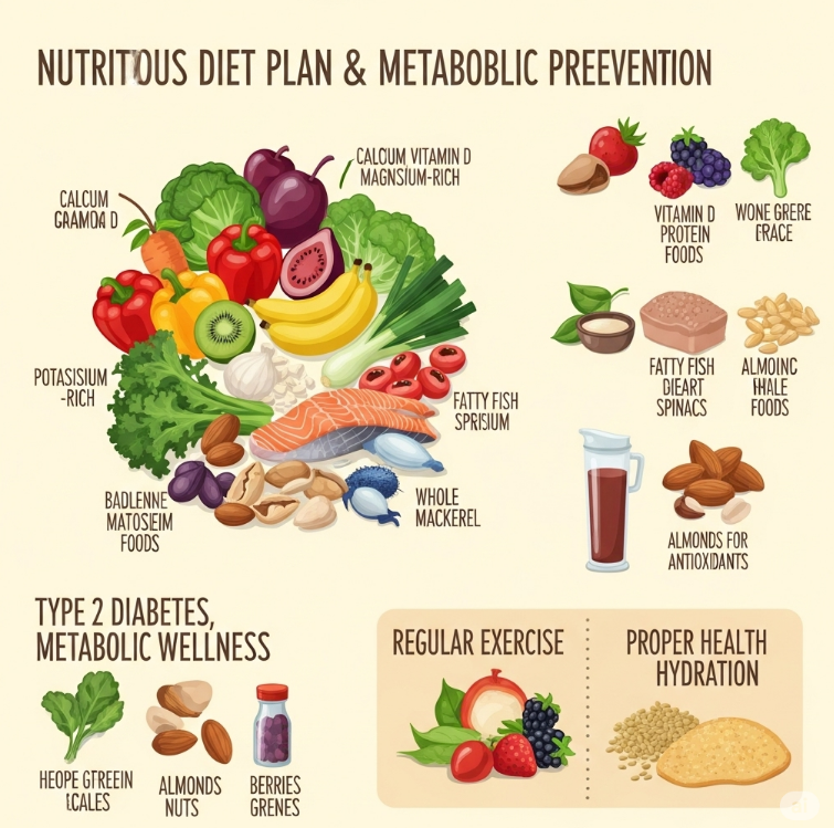 40대의 뼈 건강과 대사질환 예방을 위한 영양 식단