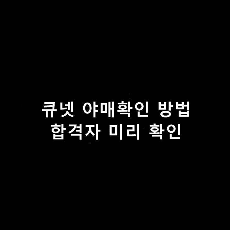 큐넷 야매확인