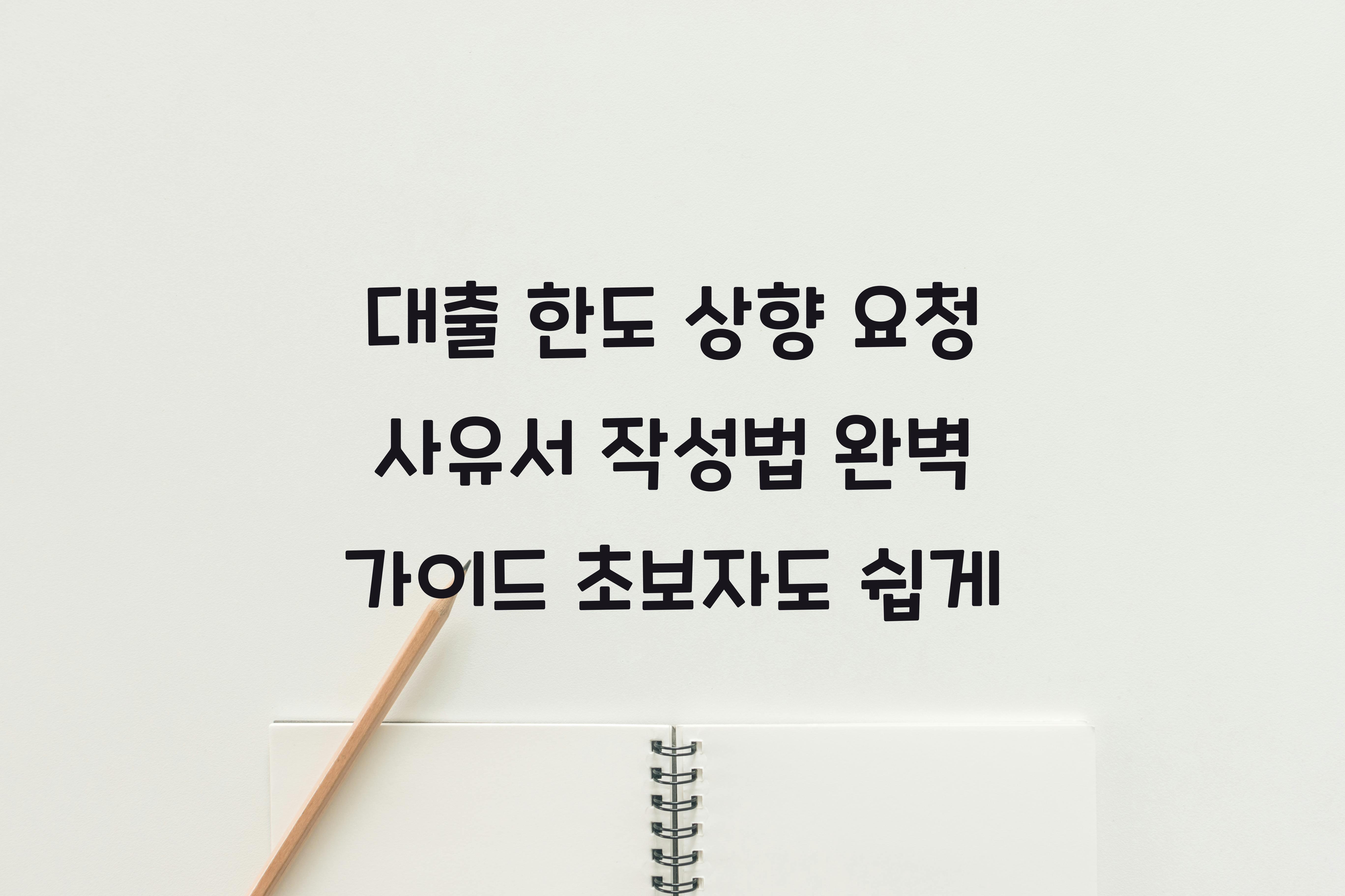 대출 한도 상향 요청 사유서 작성법