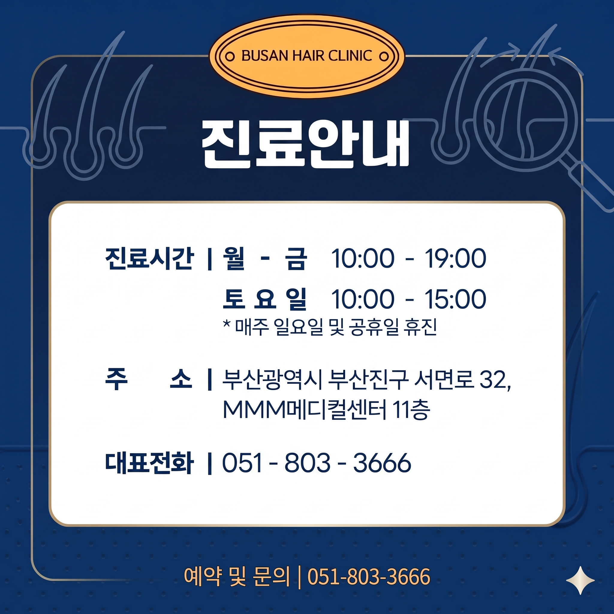 AI로 정리한 부산 M자 모발이식 병원인 헤어로의원의 진료 정보