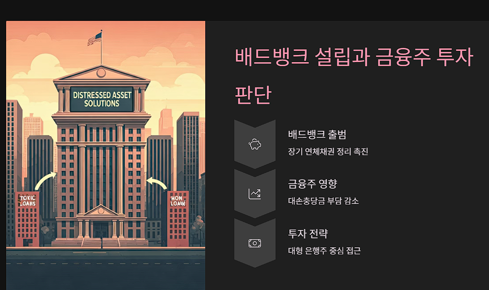 배드뱅크 설립과 금융주 투자 판단