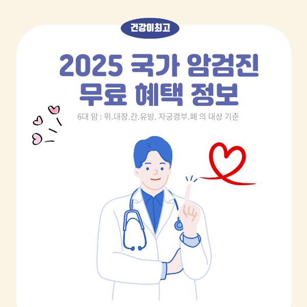 2025년 국가 암검진 무료 혜택 정보