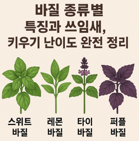 바질 종류별 특징과 쓰임새, 키우기 난이도 완전 정리 사진