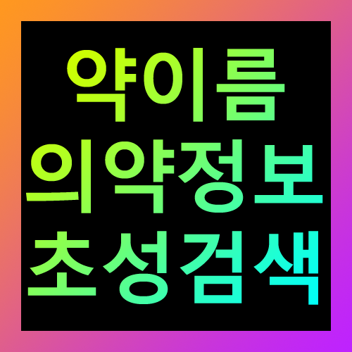 약이름 의약정보 초성검색