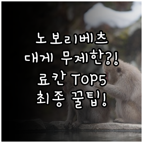 노보리베츠 료칸 5곳 온천 뷔페 대게..