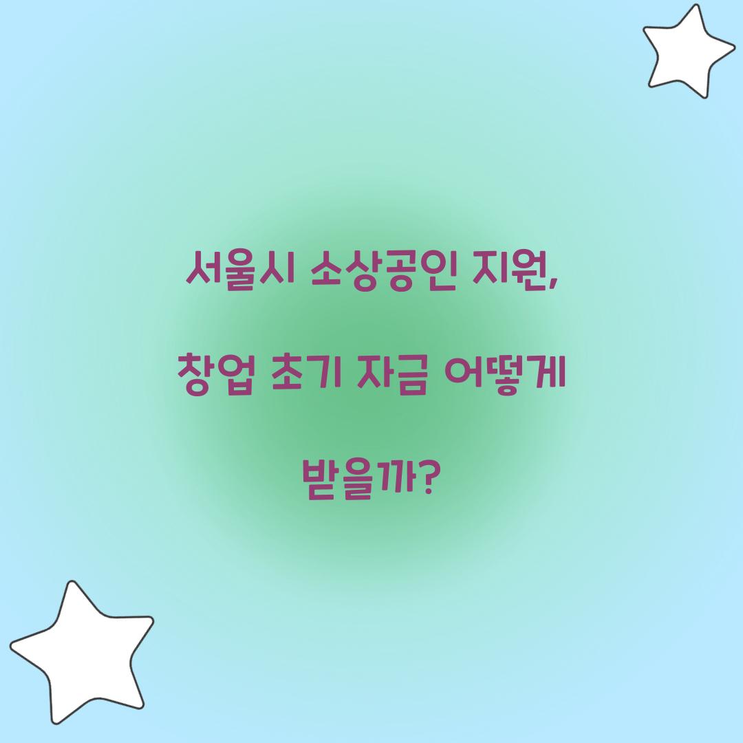 서울시 소상공인 지원