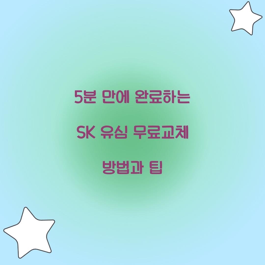 5분 만에 완료하는 SK 유심 무료교체