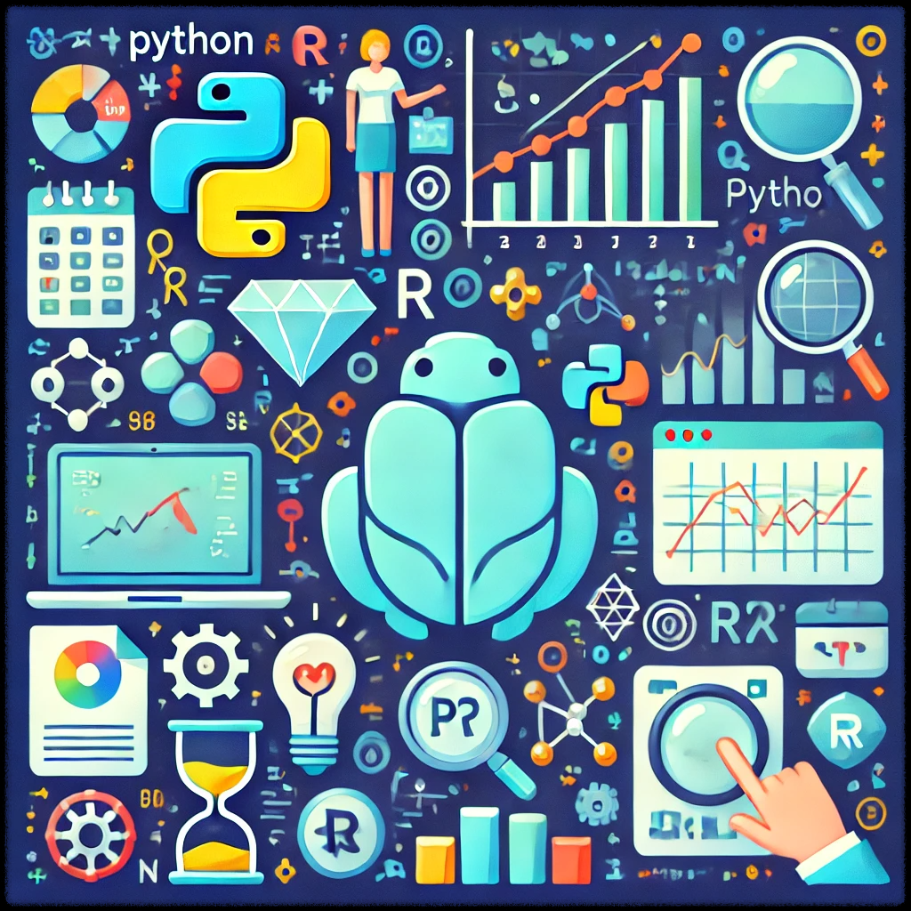 Python과 R의 데이터 분석 강점을 나타낸 이미지
