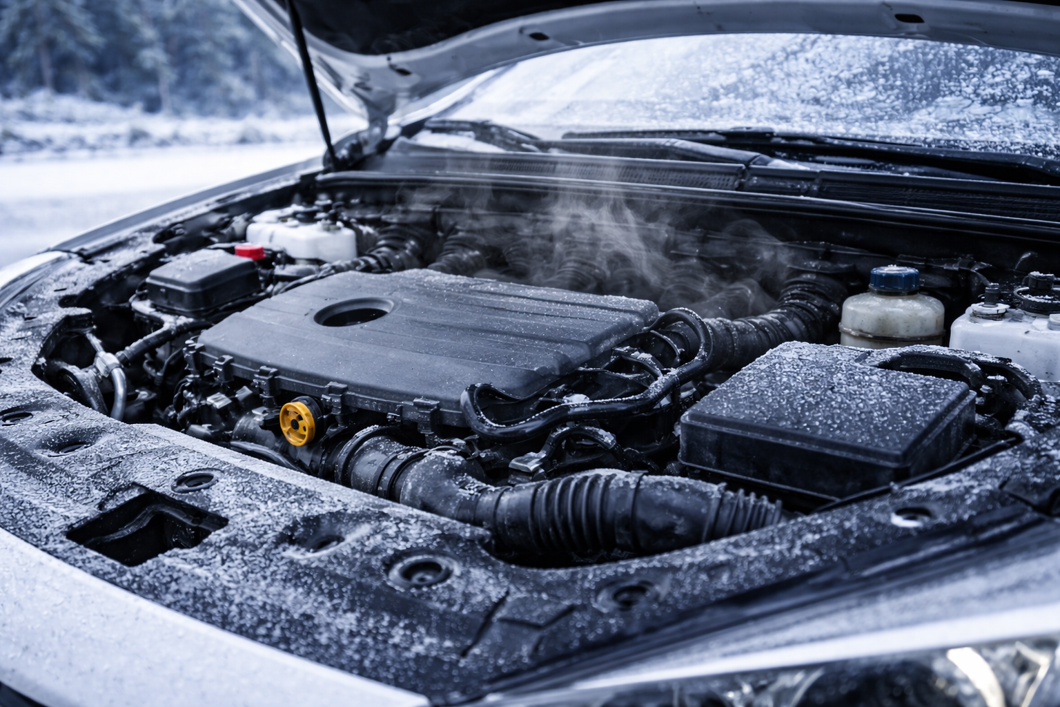 겨울철 냉간 시동 상태에서 엔진이 예열