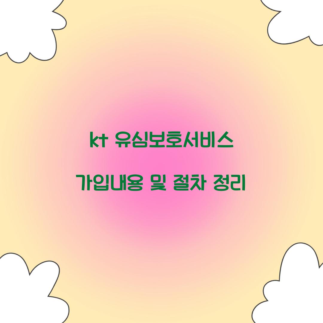 kt 유심보호서비스 가입내용
