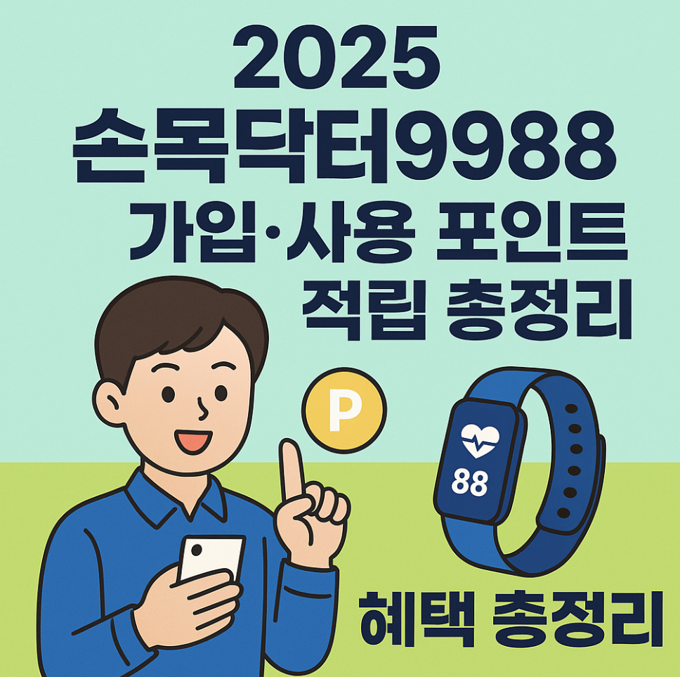 2025 손목닥터9988 가입, 사용,포인트 적립 혜택 총정리