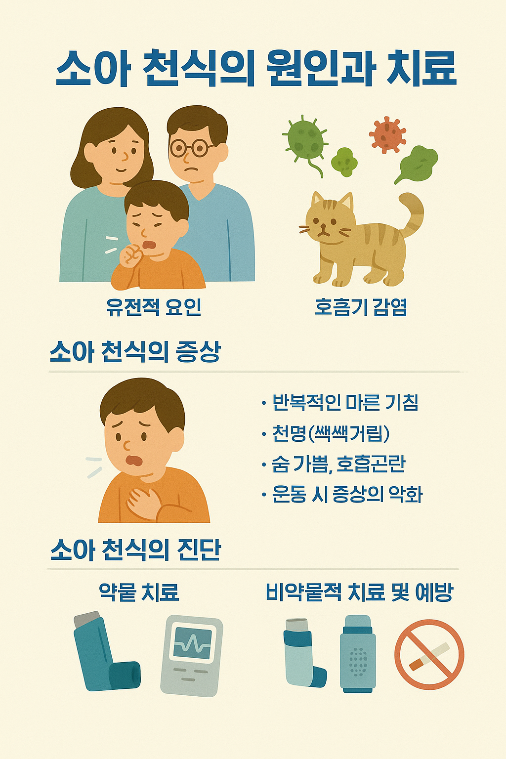 소아 천식의 원인과 치료 관련 이미지