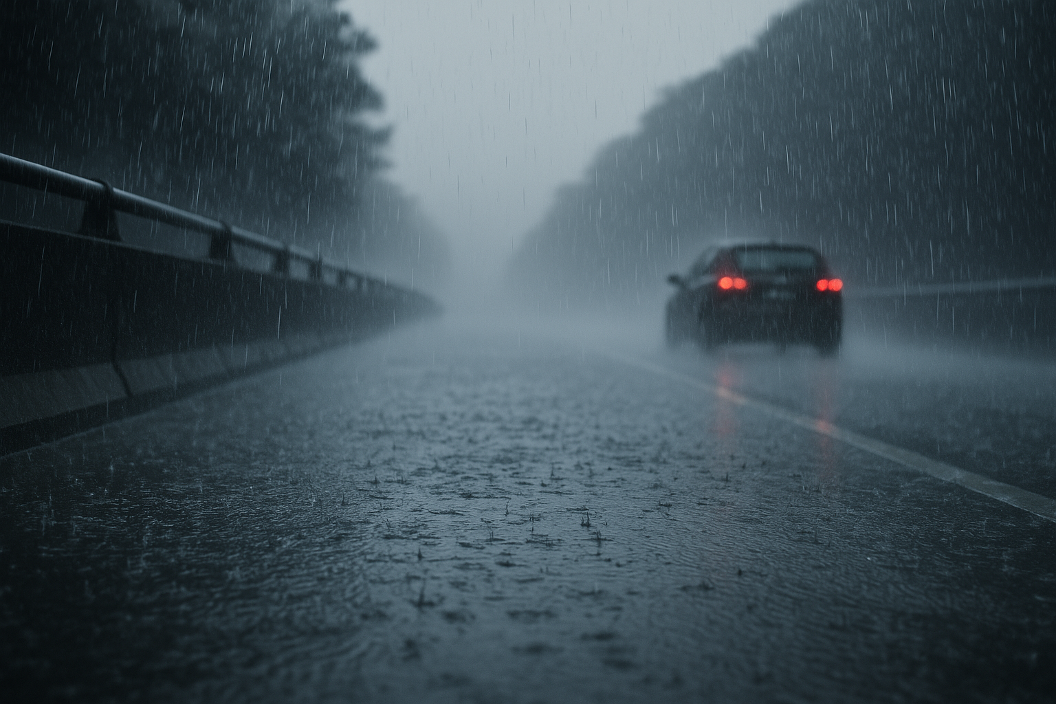 비오는-고속도로