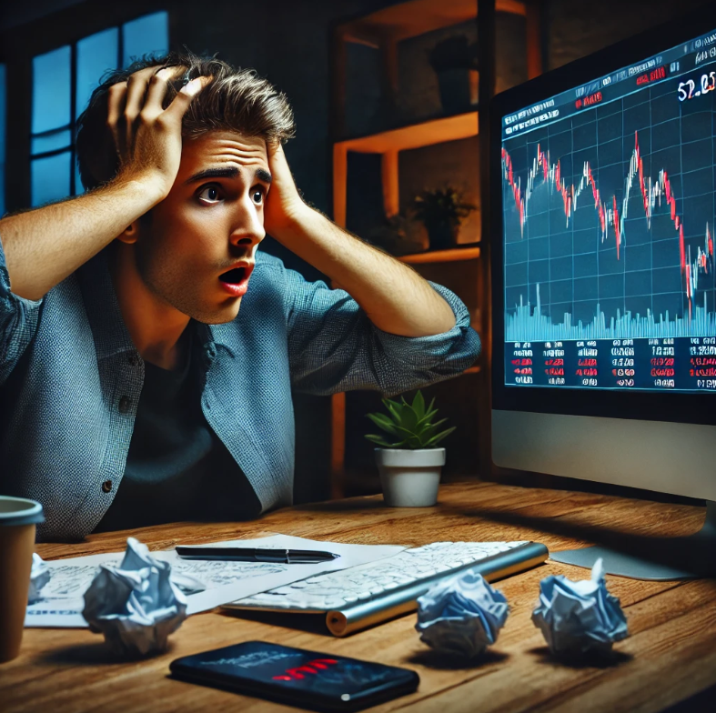 투자에 실패한 모습