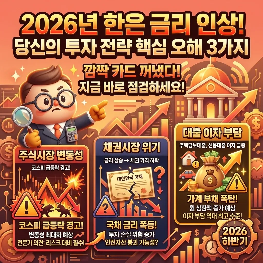 2026년 하반기 한국은행 금리 인상 시, 투자 전략 핵심 오해 3가지