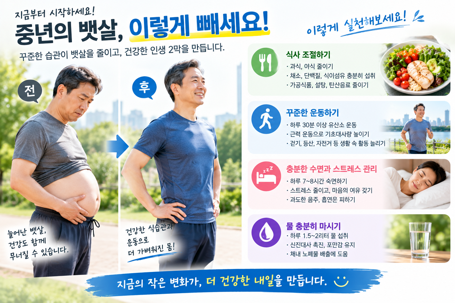 중년 뱃살 어떻게 빼야 건강 할까?