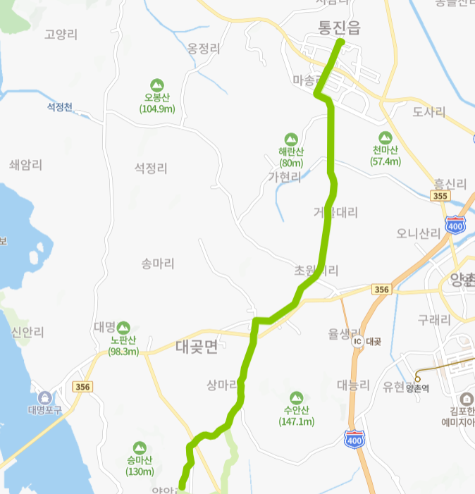 김포-77A번-버스-노선-지도