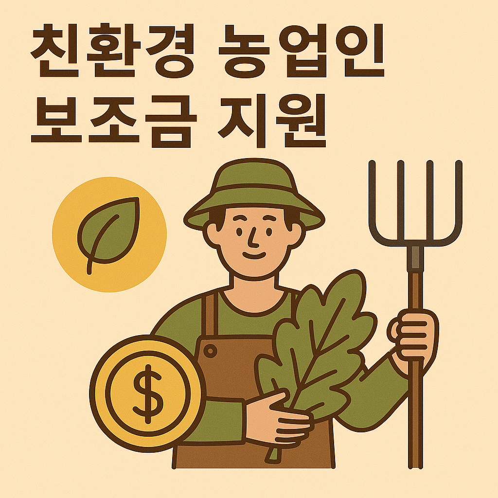 친환경 농업인 보조금 지원 포스터 이미지