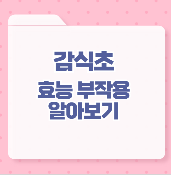 감식초 효능 부작용