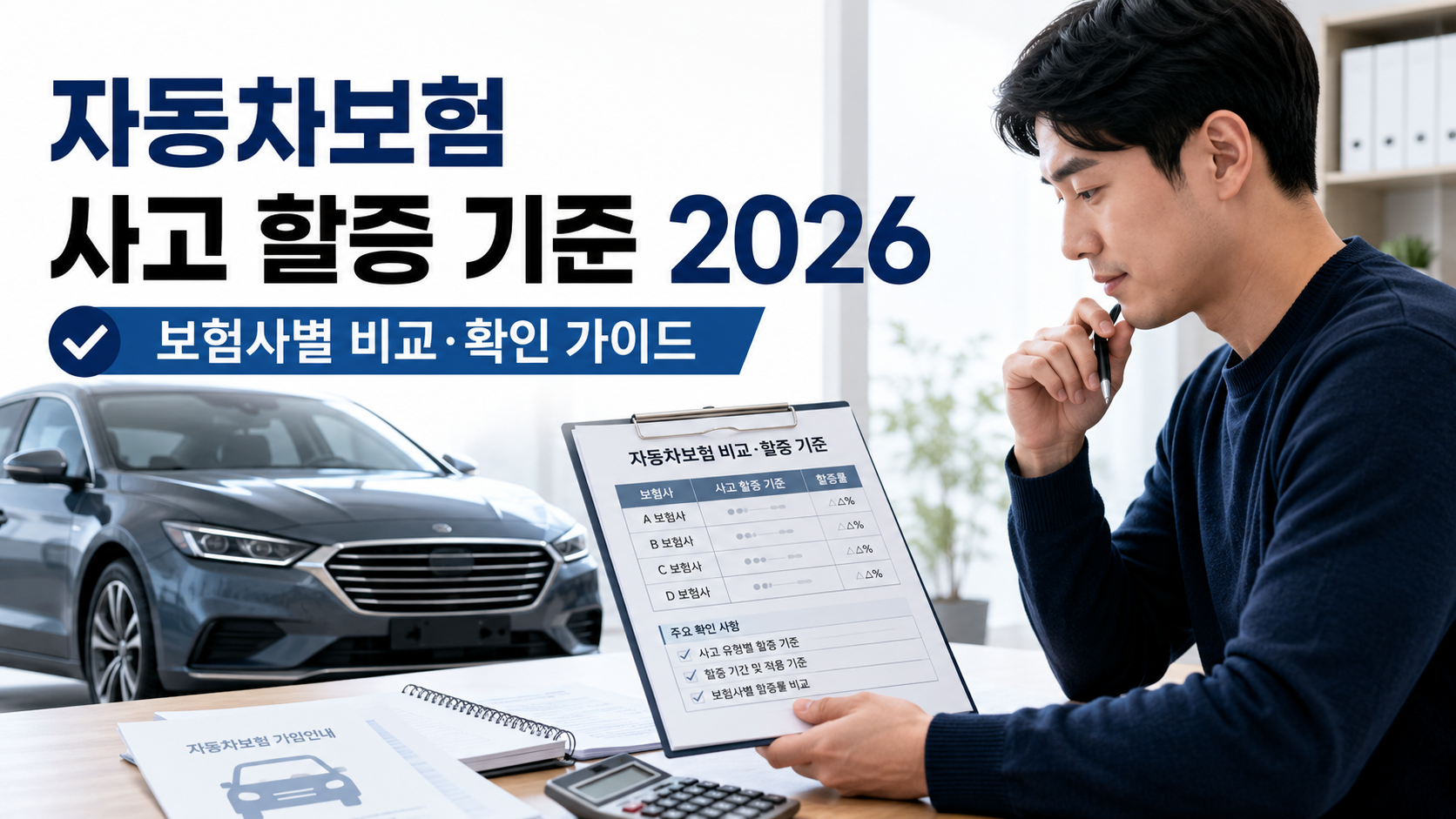 자동차보험 사고 할증 기준 2026|200만원 이하 자차처리해도 보험료 오를까?