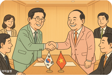 대한민국 -베트남 경제협력 로드맵 공개 가장 재현(AI)