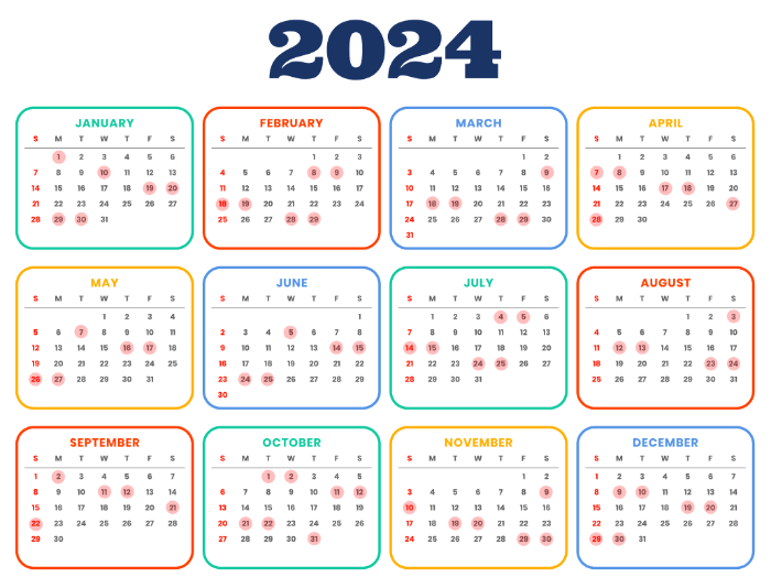 2024-손없는달-달력