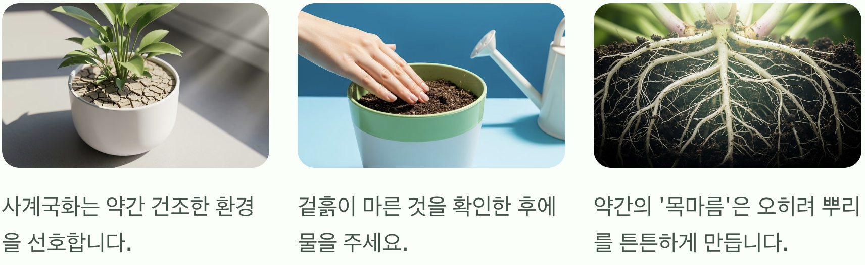 과습은 절대 금물, 약간의 목마름이 약