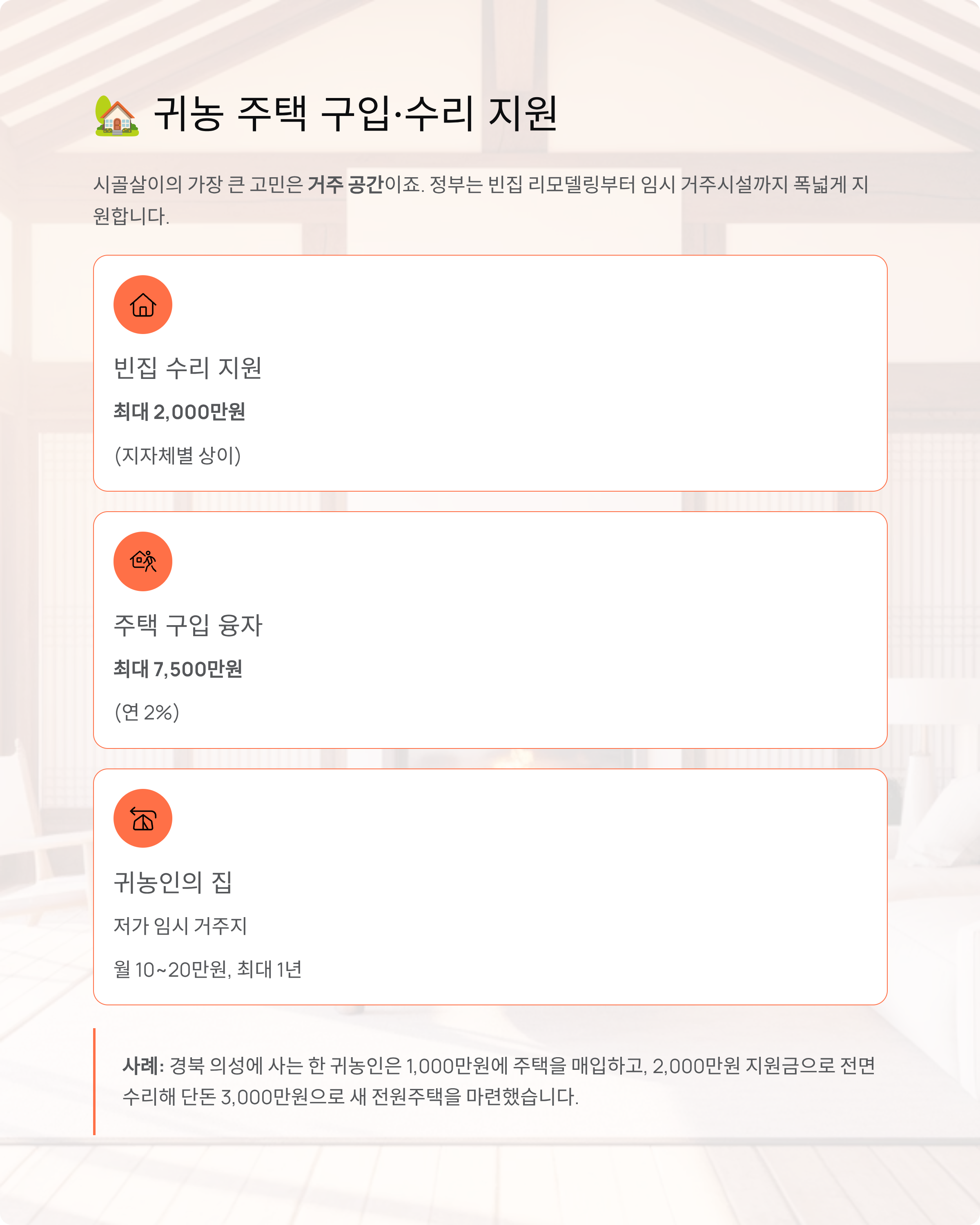 50대 귀농 정부지원 완벽 가이드