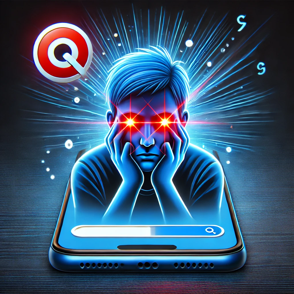 스마트폰 블루라이트 경고 이미지