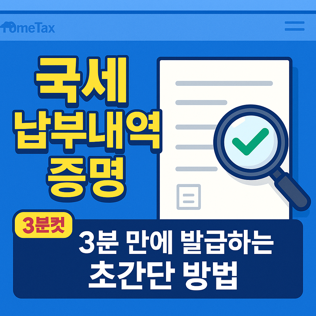 3분만에 홈택스 납부내역서 조회·발급하는 방법