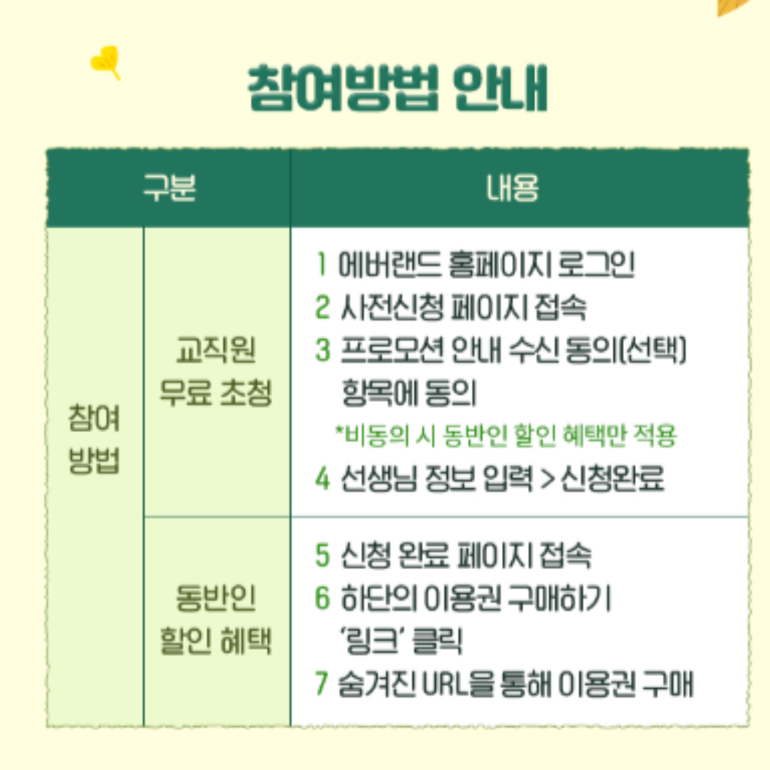 애버랜드 교사 무료이용권 신청