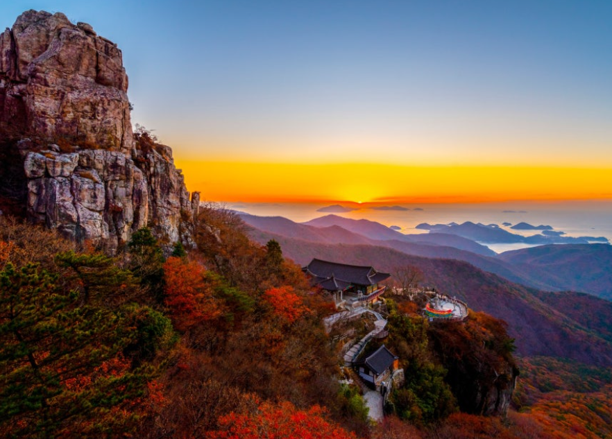 남해 금산 보리암 일출